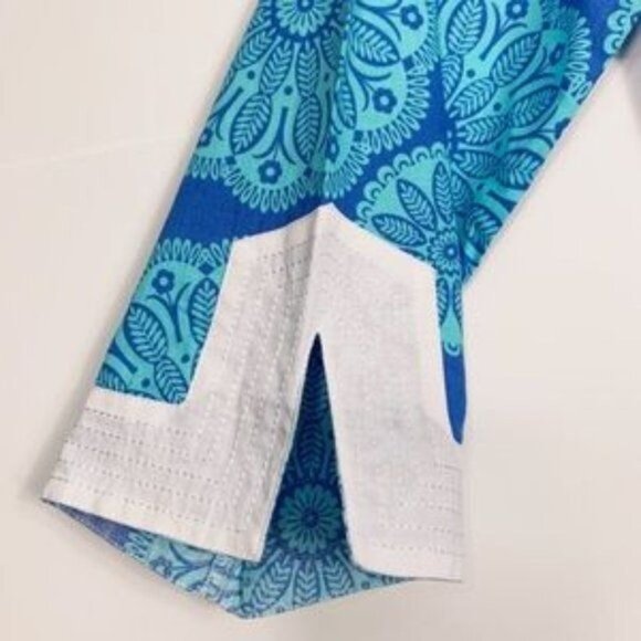 Luciano Dante Floral Rhinestone Beachy Resort Wear Tropical Tunic Size Small - Picture 6 of 12